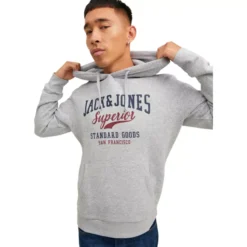 Jack & Jones JJELOGO SWEAT HOOD 2 COL Bluse -Sportarten Kleidung Geschäft A 3162911 NB3